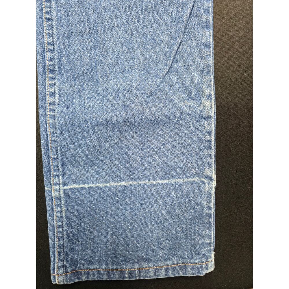 Wrangler Mens 35x34 Blue Denim Jeans Relaxed Fit Straight Leg 100% Cotton - Picture 7 of 14